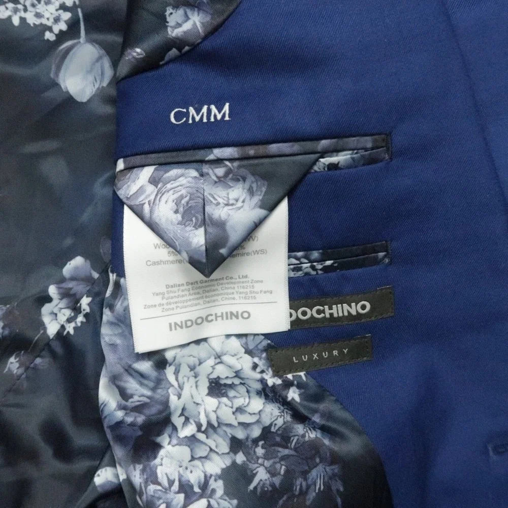 Indochino Blazer Mens 38R Blue Single Breasted Wool Cashmere Luxury Jacket NWT‎